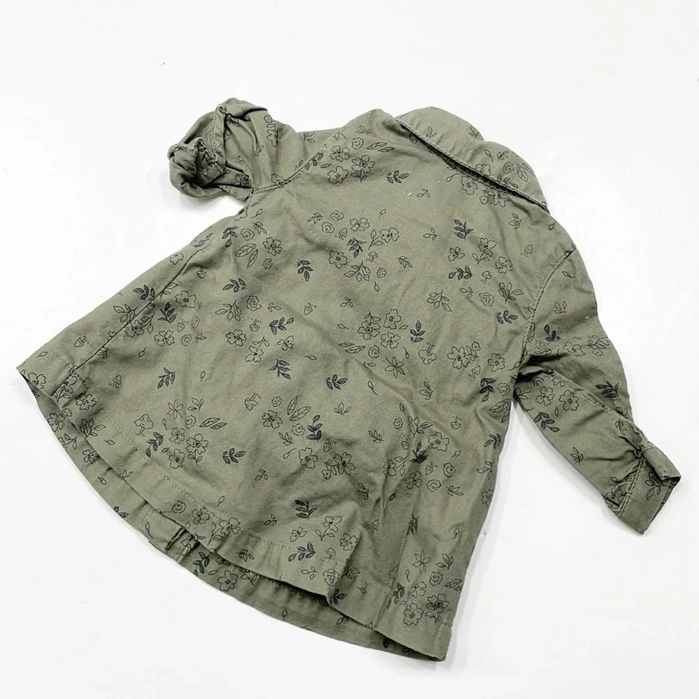 Carter's baby girls olive green floral dress with bloomers